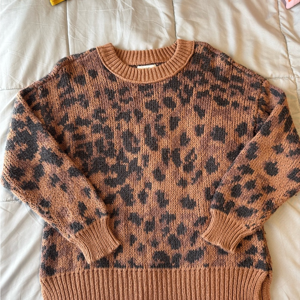 Aerie Leopard Patterned Sweater